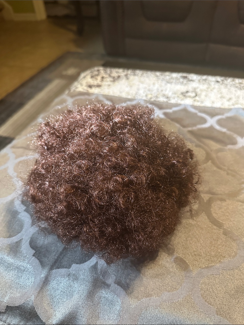 Red Brown 8 inch Curly Hair Puff - Unbranded adjustable pony